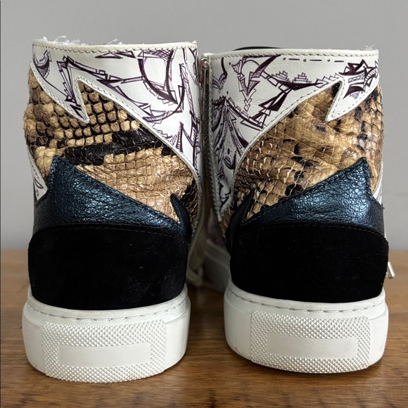 Zadig & Voltaire Women's High-Top Leather Suede Sneakers size 37 US 6 - Picture 6 of 11